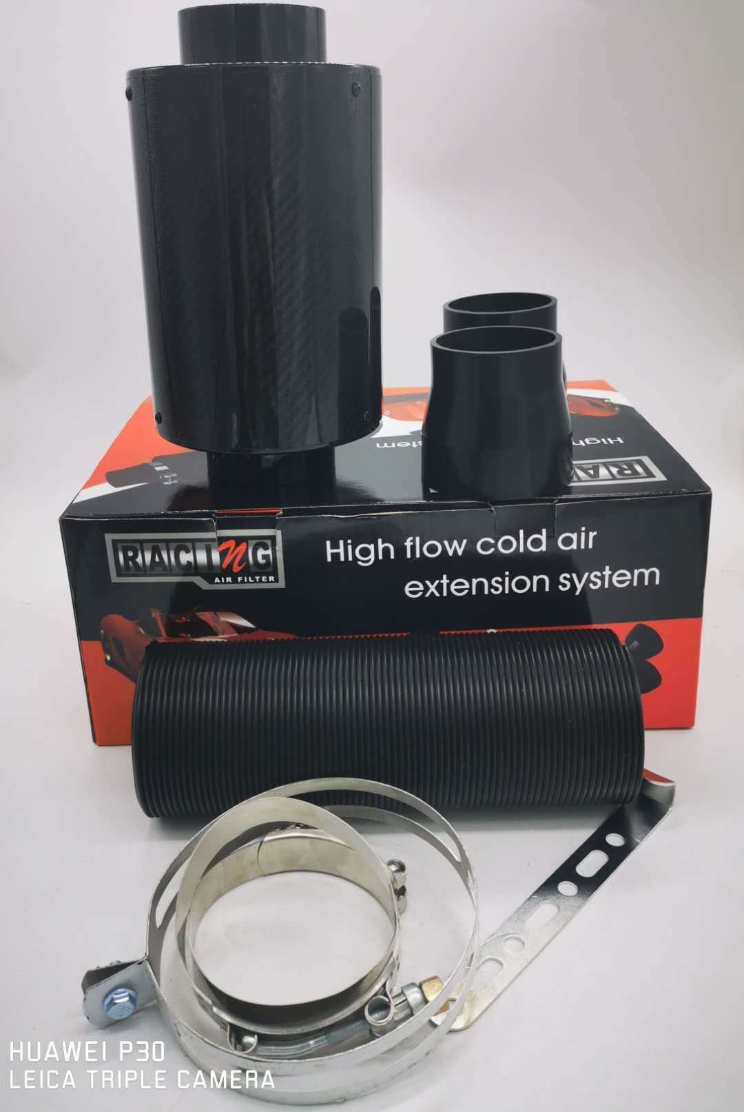 真碳纤进气风箱套装/汽车空滤冬菇头/进气改装高流量纯碳纤风箱