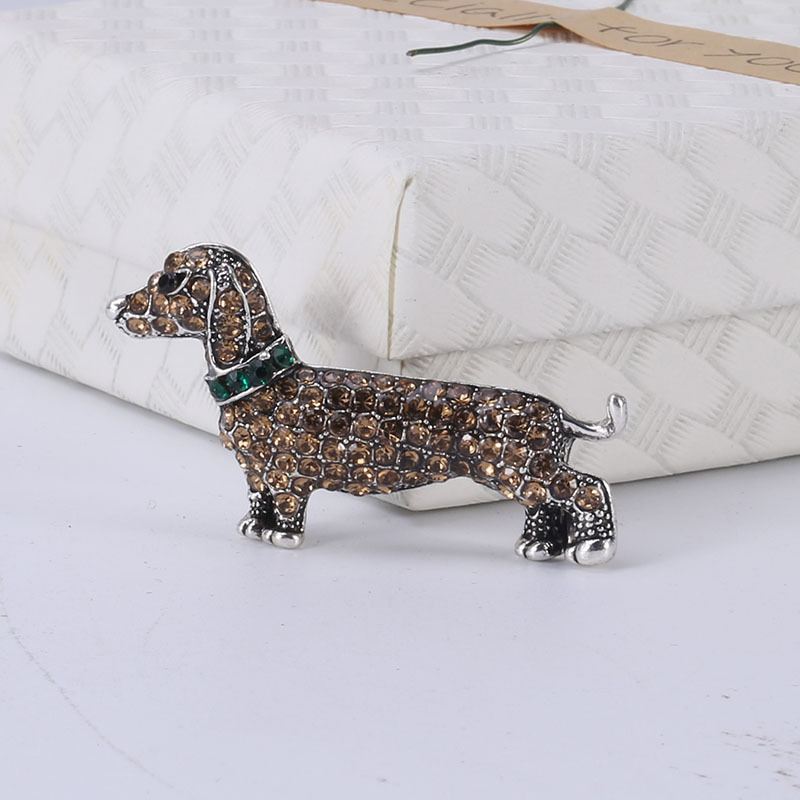 Dog Pattern Cute Pin Dog Alloy Inlay Rhinestones Women's Brooches