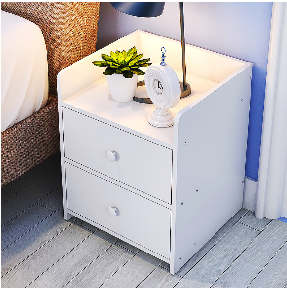 Nordic wind bedside tabletop simple Modern wood storage cabinet Creative bedside cabinet drawer drawer storage cabinet large space