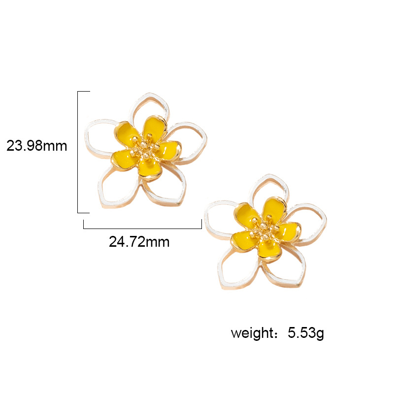 Boucles D&#39;oreilles Fleurs Douces Aiguilles Argent S925 display picture 6