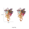 Woven glossy crystal, fashionable earrings, flowered, European style