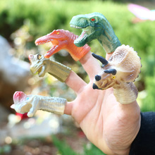跨境仿真恐龙指套 恐龙头指偶 万圣节整蛊道具互动地摊益智小玩具