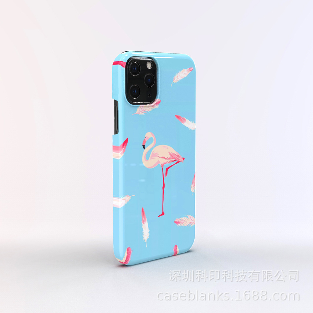 爆款火烈鸟个性化单底光面菲林涂层热转印涂层手机壳来图印制