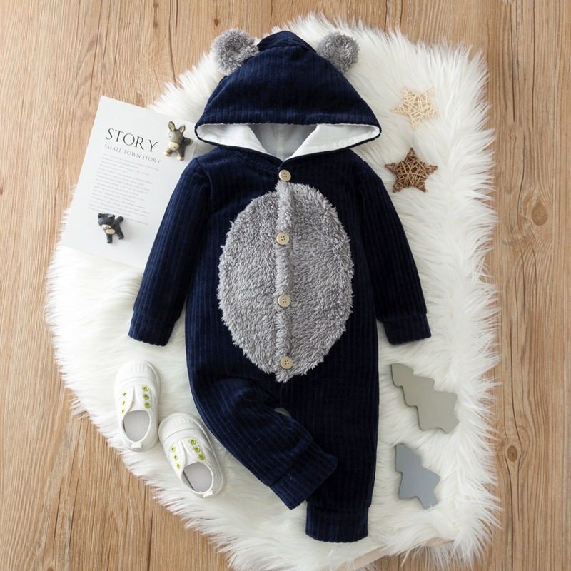 New baby hooded romper pit strip fabric...