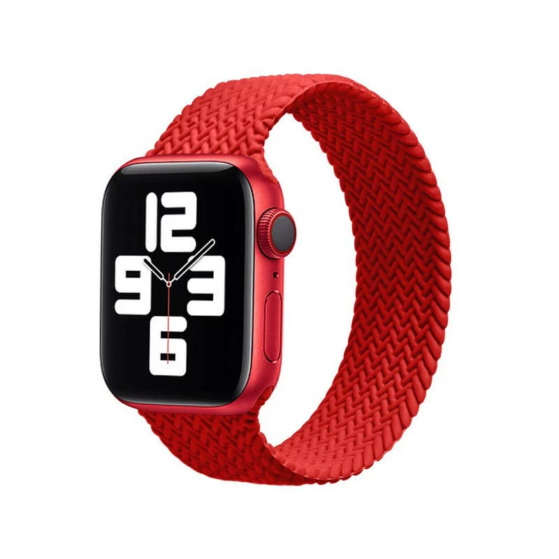 Кожаный эластичный тканый силиконовый браслет для часов apple
