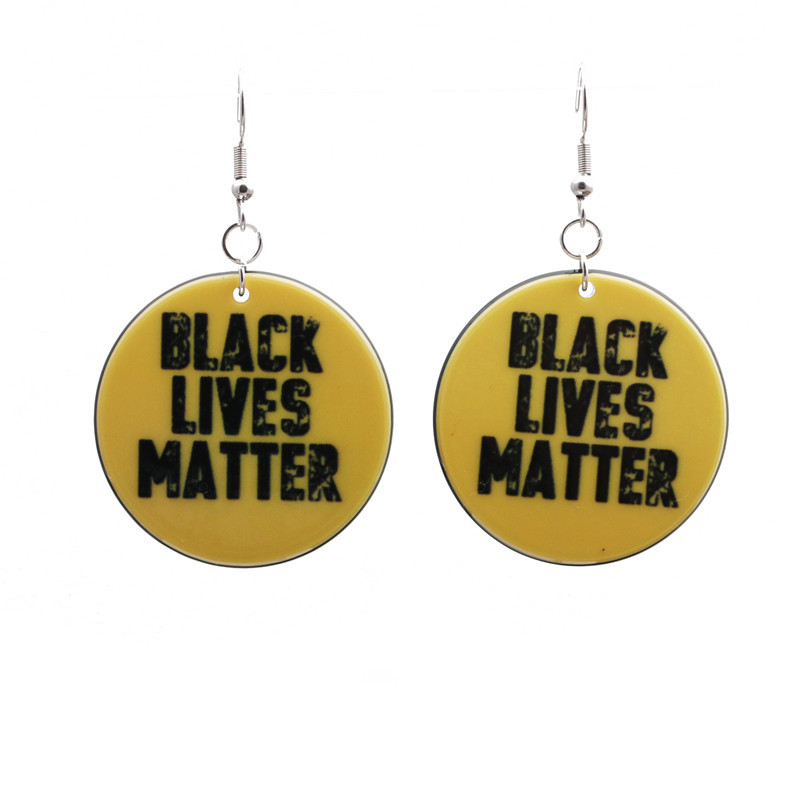 Acrylic Black Lives Matter I Can't Breathe Earrings display picture 2