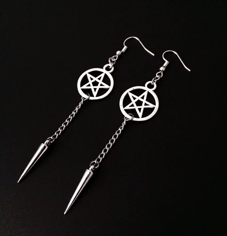 Пентаграмма шилон Темная готикаPentagram Supernatural серьги кросс-борт зарубежная торговля