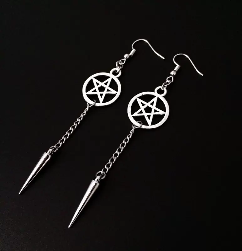 Пентаграмма шилон Темная готикаPentagram Supernatural серьги кросс-борт зарубежная торговля