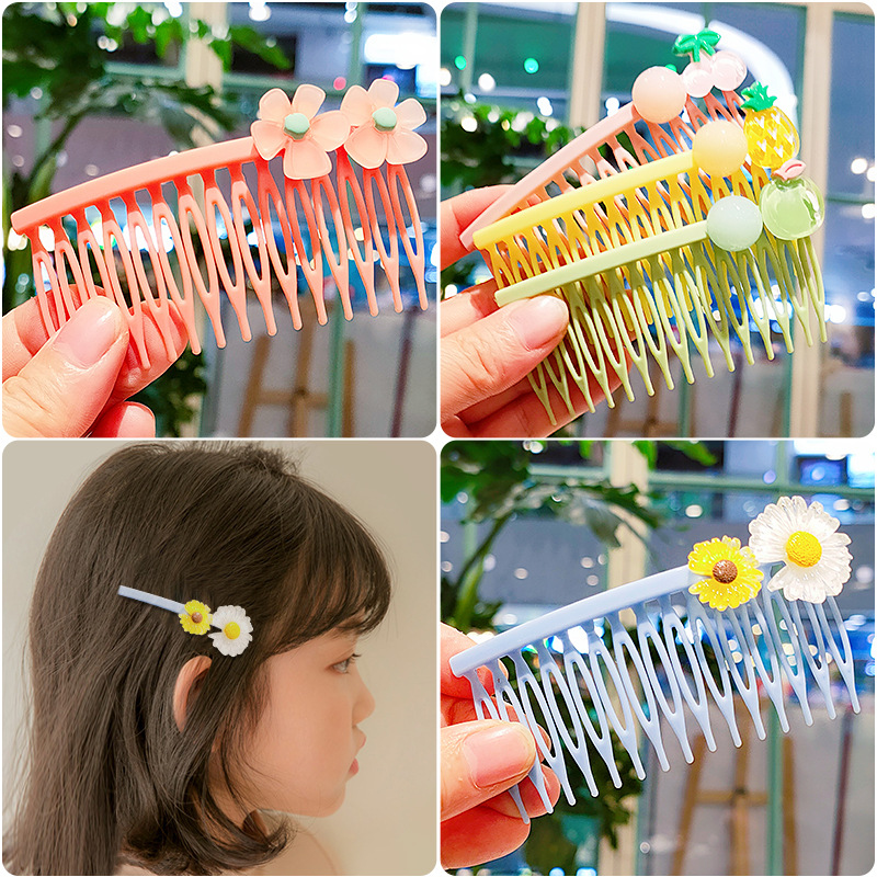 Children's hairpins for broken hair, anti-slip hair accessories, baby hair combs, little girls cartoon combs, bangs clips, girls' hairpins