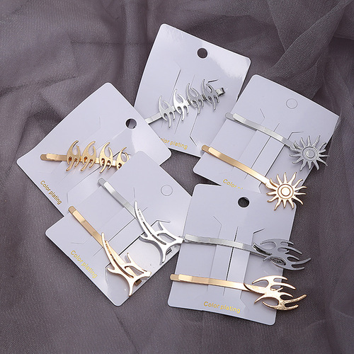 Factory supply new cool style one-piece metal Korean style arrow hair clips, silver-plated wholesale hair accessories