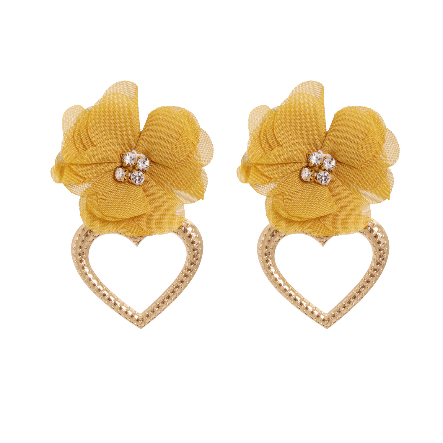 Pendientes Exagerados De La Flor De Las Mujeres De La Marca De La Aleación En Forma De Corazón De La Moda display picture 17