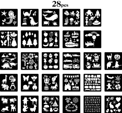 28PCS 儿童手绘模板|ru