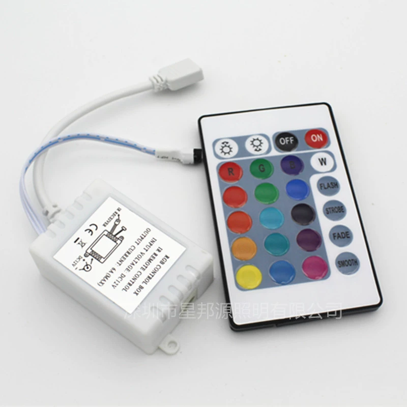 Controller, wireless remote control, light strip, LED lamp, 24 keys, 12v
