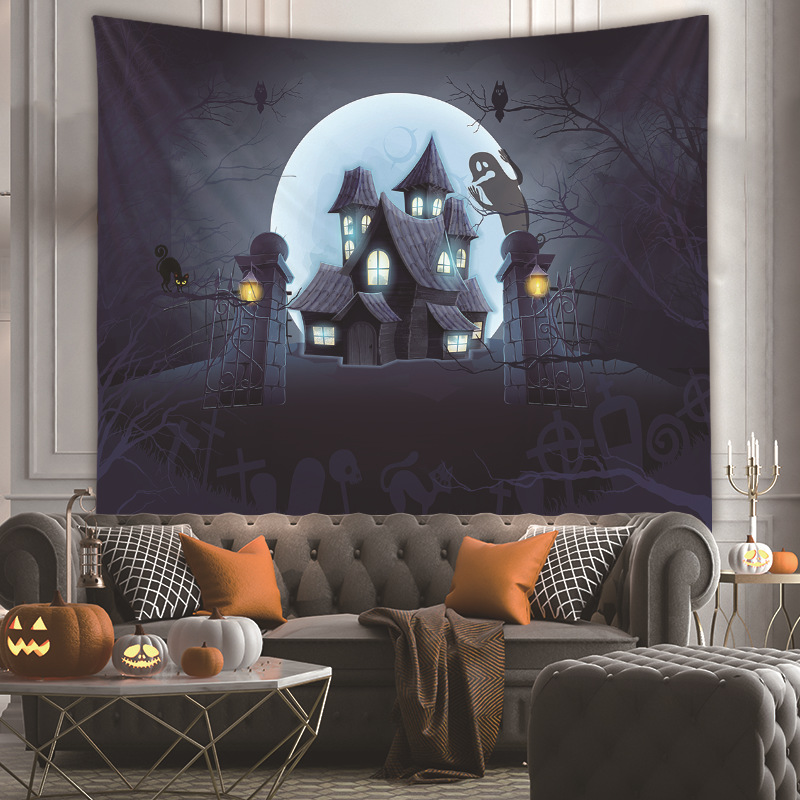 Halloween Room Wall Decoration Background Cloth Fabric Painting Tapestry Wholesale Nihaojewelry display picture 14