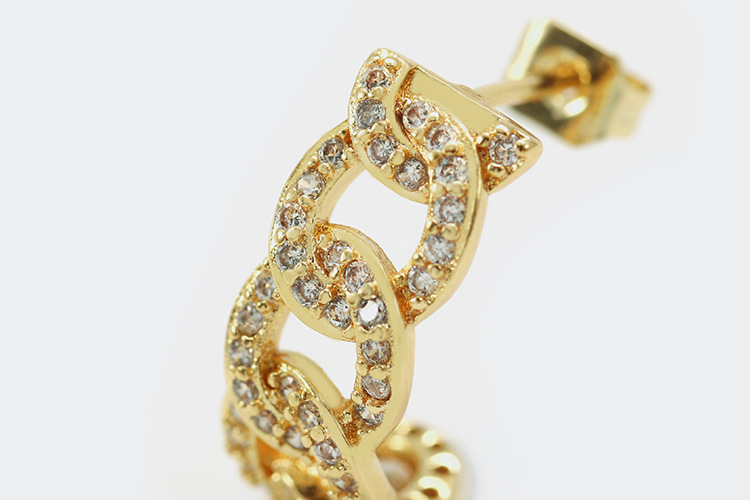 Fashion Gold-plated Zircon Earrings Wholesale display picture 2