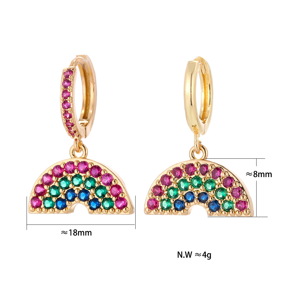 10g Weight Zircon Inlay Material Earrings Classification Housewarming, Anniversary, Business, Wedding, Travel, Birthday, Festival Occasion Copper Material Geometric Pattern Women'S Gender Plating Design Fashion Style Copper Plating Geometric Zircon 48