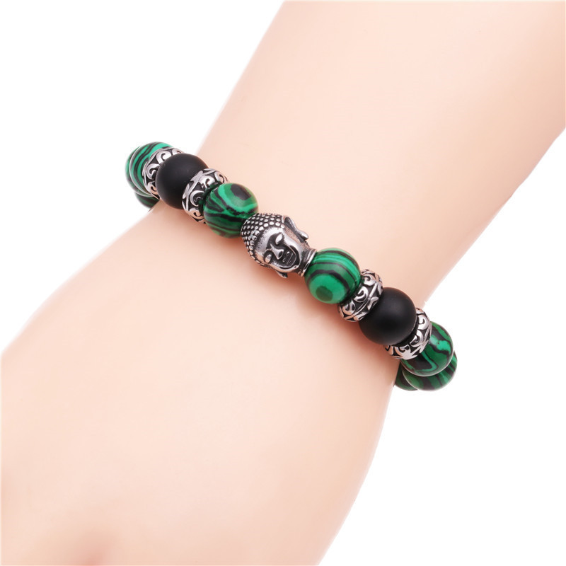 Fashion Bracelets Stainless Steel Woven Adjustable Buddha Head Bracelet display picture 6