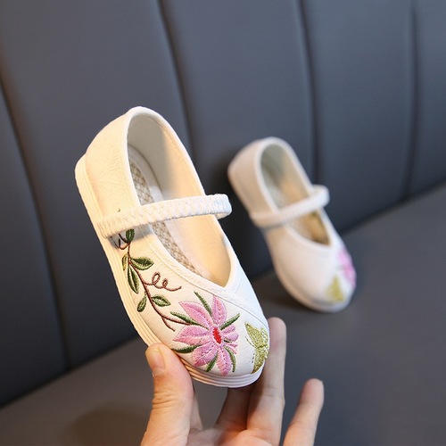 Hanfu shoes for kids children Chinese folk dance hanfu embroidered shoes, ancient Chinese clothing shoes,fairy hanfu shoes dance shoes