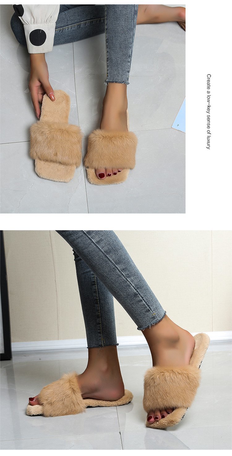 new women s flat-bottomed non-slip plush slippers NSPE11157