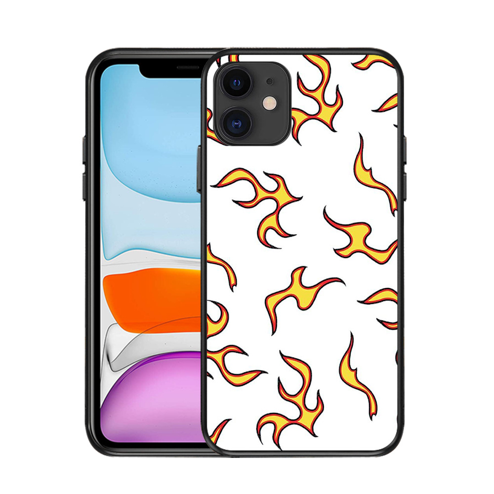 40g Weight iPhone Applicable Brands Phone Cases Classification tpu Material Flame Pattern Classic Style Style Tpu Flame Classic Style Phone Cases Phone Accessories 7
