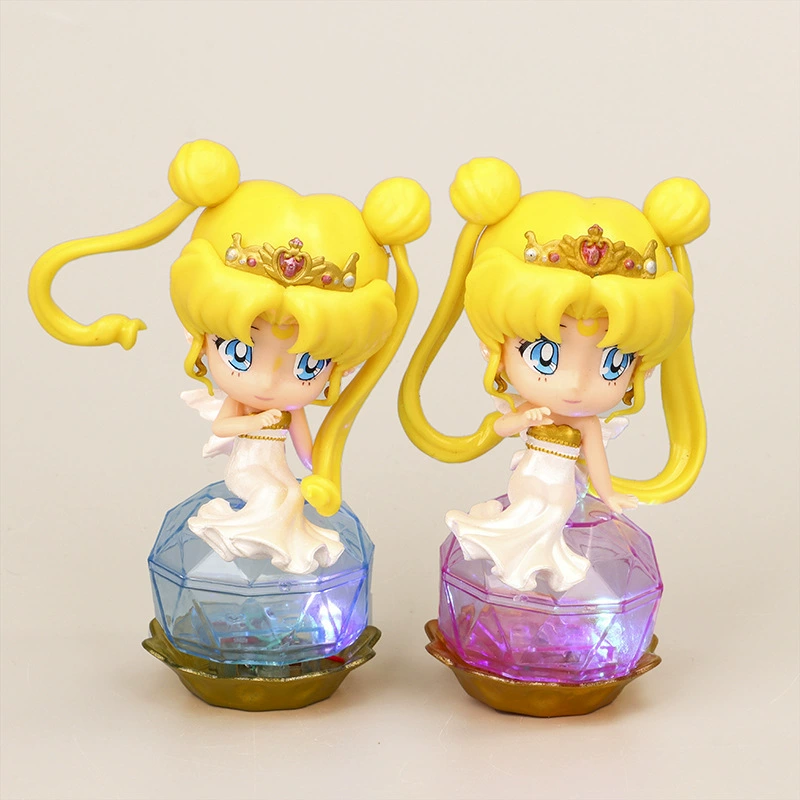 Мини-фигурка (Sailor Moon) с LED-подсветкой, подставка «камень», лёгкая — 91 г