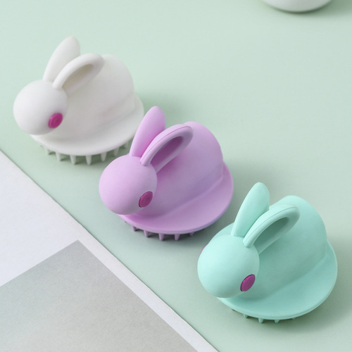 Cute Rabbit Shape Soft Gel Hair Brush for Kids, Massage Hairbrush, Adult Hair Wash Massage Tool, Straightening Comb, Beauty Grooming Supplies