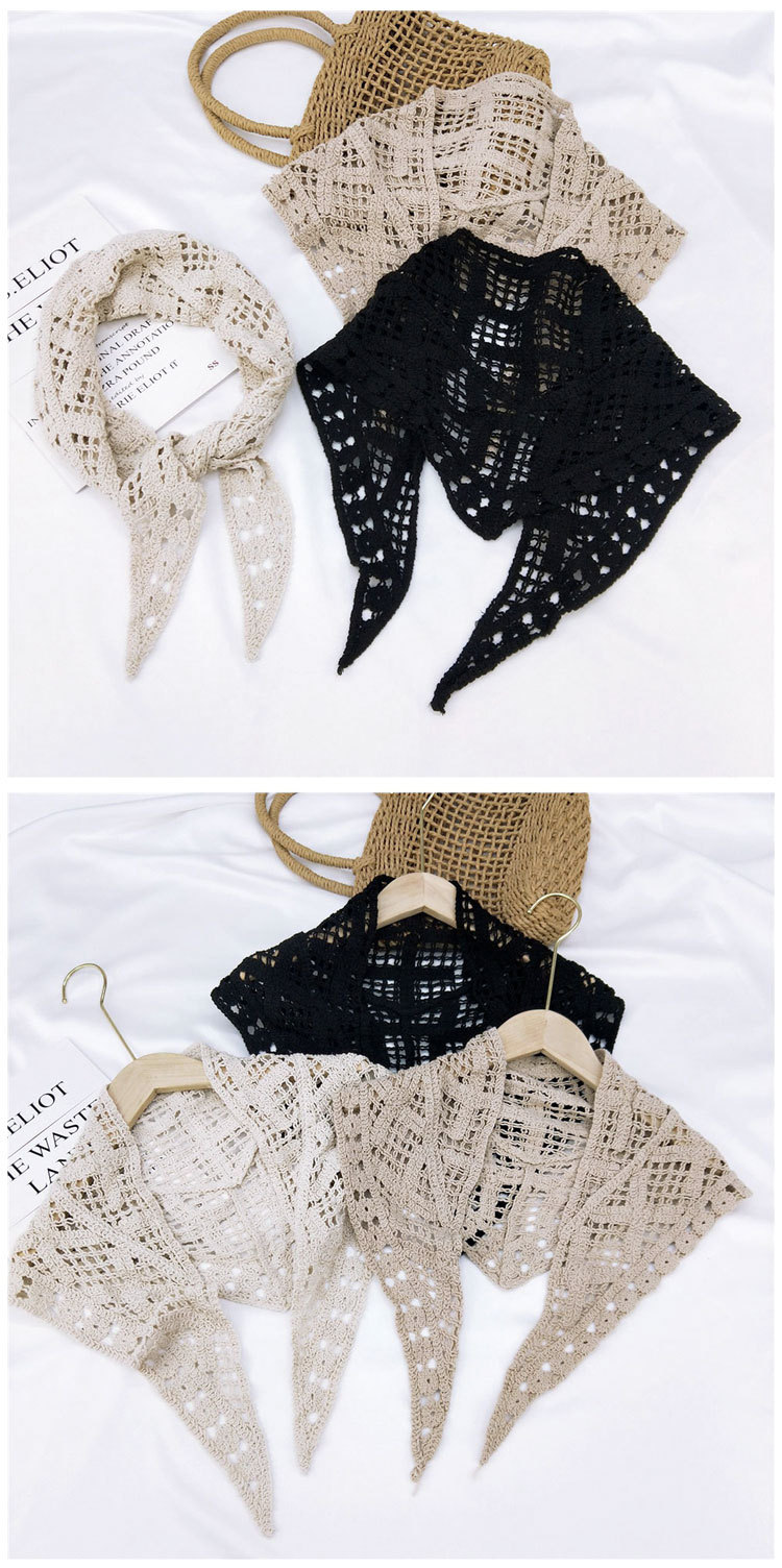 Cotton Lace Triangle Scarf Shawl Scarf Spring And Autumn Winter Style Hollowed Out Decoration Matching Clothes Scarf Wholesale Nihaojewelry display picture 2