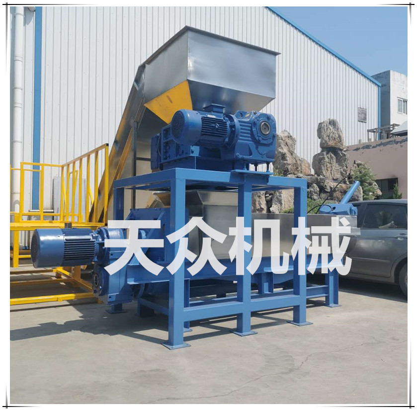 厨余垃圾处理设备 餐厨垃圾粉碎脱水一体机 螺旋压榨脱水机