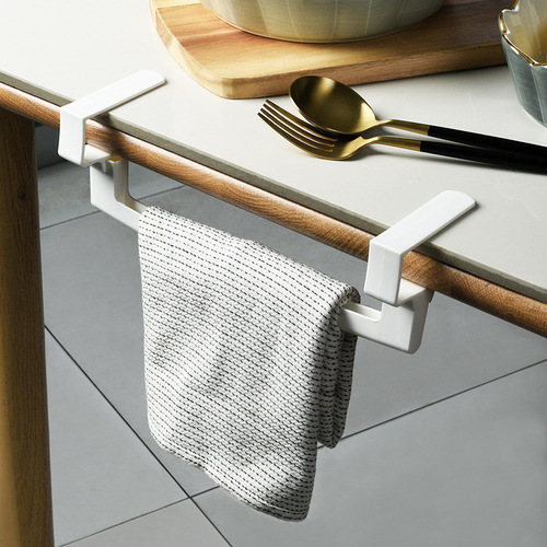 Kitchen cabinet door punch-free rag rack, dishcloth storage rack, bathroom seamless sticky wall-mounted towel rack