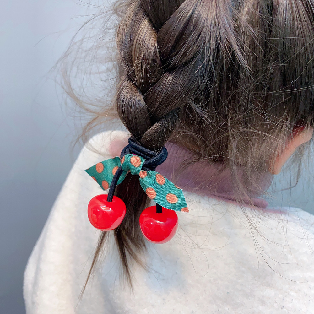 Cute Big Cherry Bow Hair Rope display picture 12