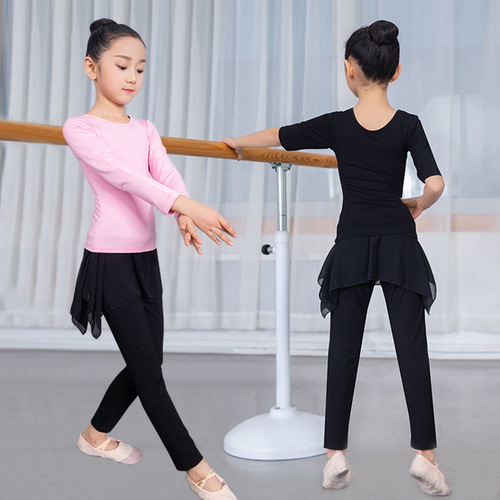 Children's dance clothing, female Chinese dance culottes, split training clothing, children's Latin dance performance clothing, body aerobics clothing