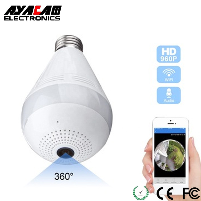 360 Degree panoramic bulb 200 Pixel camera V380 wireless WIFI network high definition night vision Monitor