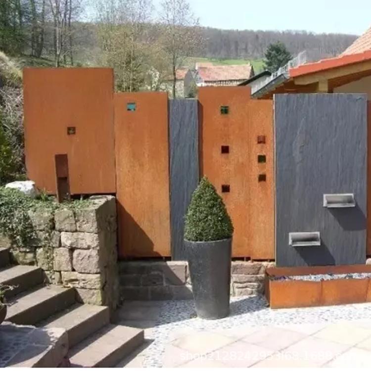 生产锈红花池树池围边用耐候钢板药水生锈可来图