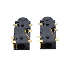 PJ342六腳貼片鍍金音頻視頻雙聲道耳機插座3.5mm雙定位柱連接器