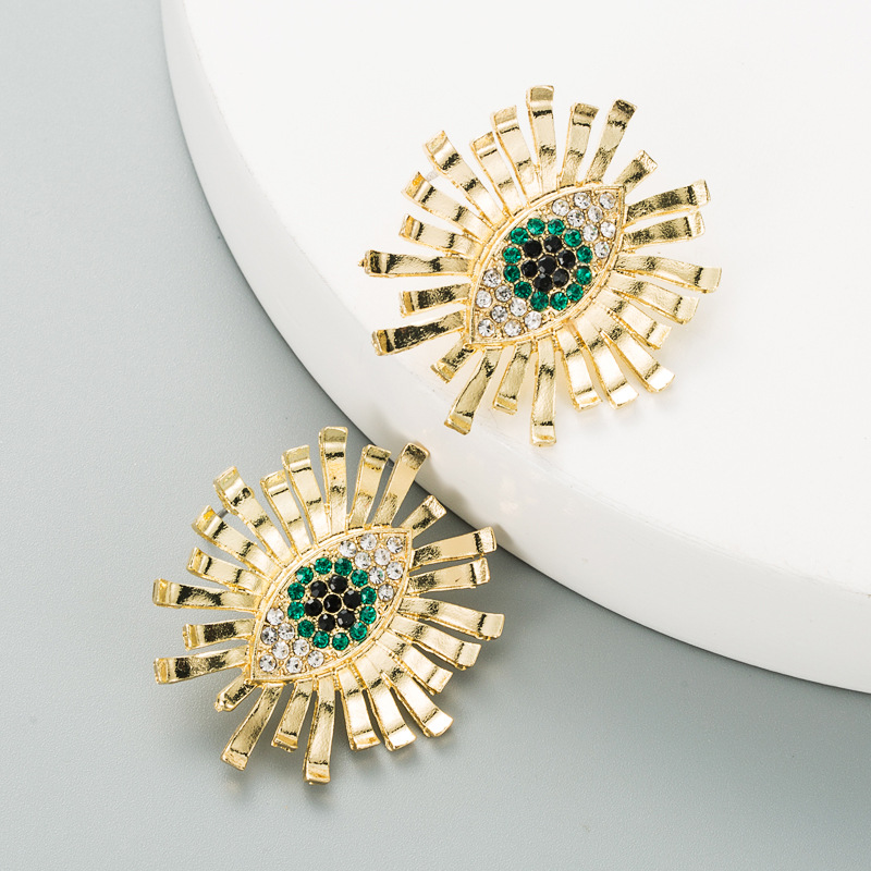 Alloy Diamond-studded Devil's Eye Earrings display picture 2