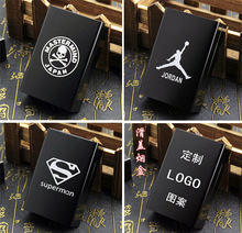黑色铝合金滑盖潮牌烟盒 超人乔丹AJ 烟盒定制logo图案