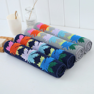 towel Deep color pure cotton 32 Jacquard weave Dyed towel adult household thickening Washcloth customized gift Gift box logo