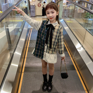 女童春装连衣裙2020新款儿童撞色裙子韩版洋气女孩网红公主裙春秋