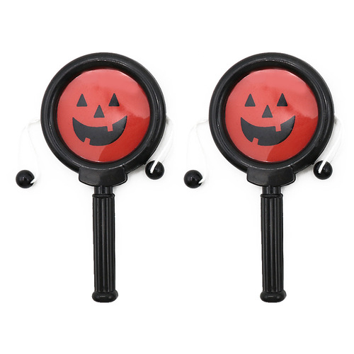 Halloween Pumpkin Head Shake Drum Rattle Toy Night Market Small Toys Accessories Party Festival Pumpkin Head Shake Drum Toy