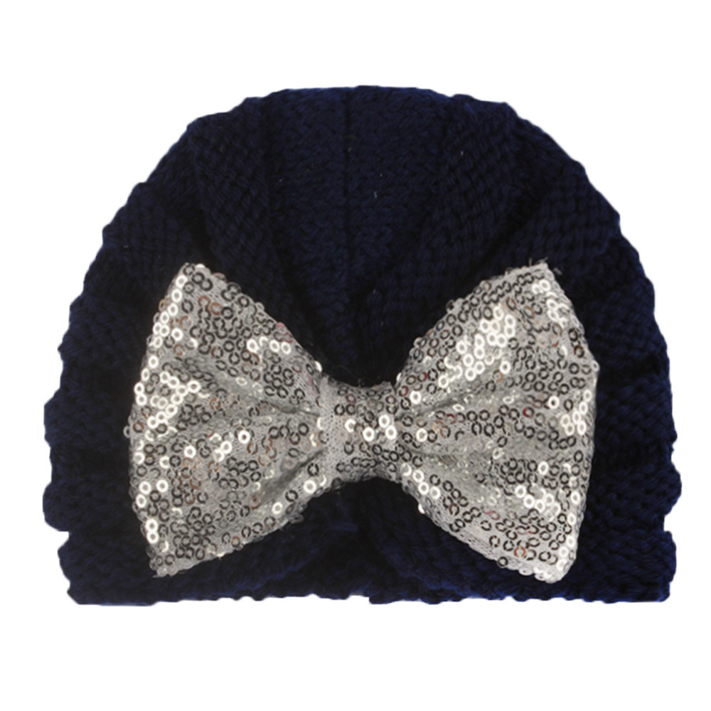 Children Unisex Fashion Bow Knot Sequins Wool Cap display picture 6