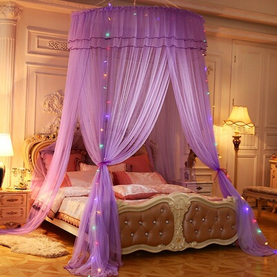 厂家直销圆顶蚊帐1.8米床吊挂公主三开门免安装蚊帐批发一件代发