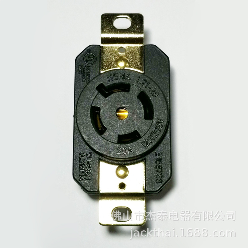 NEMA L21-20R五孔暗装插座 美国电机工业插座 大功率工程配电插座