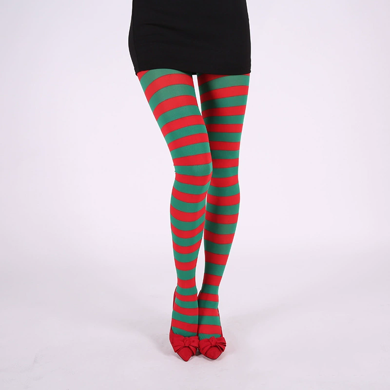 Striped Tights for Halloween Cosplay, Multicolor Stripe Pattern, Size 110×10