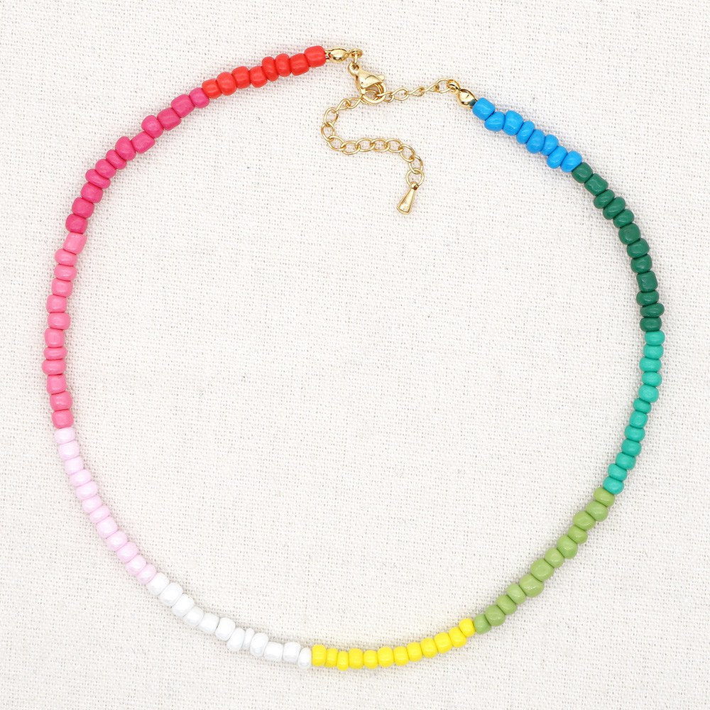 Nischen Original Böhmischer Ethnischer Stil Regenbogen Perlen Halskette Weibliche Schlüsselbein Kette Internet-promi Handgemachter Perlen Schmuck display picture 11