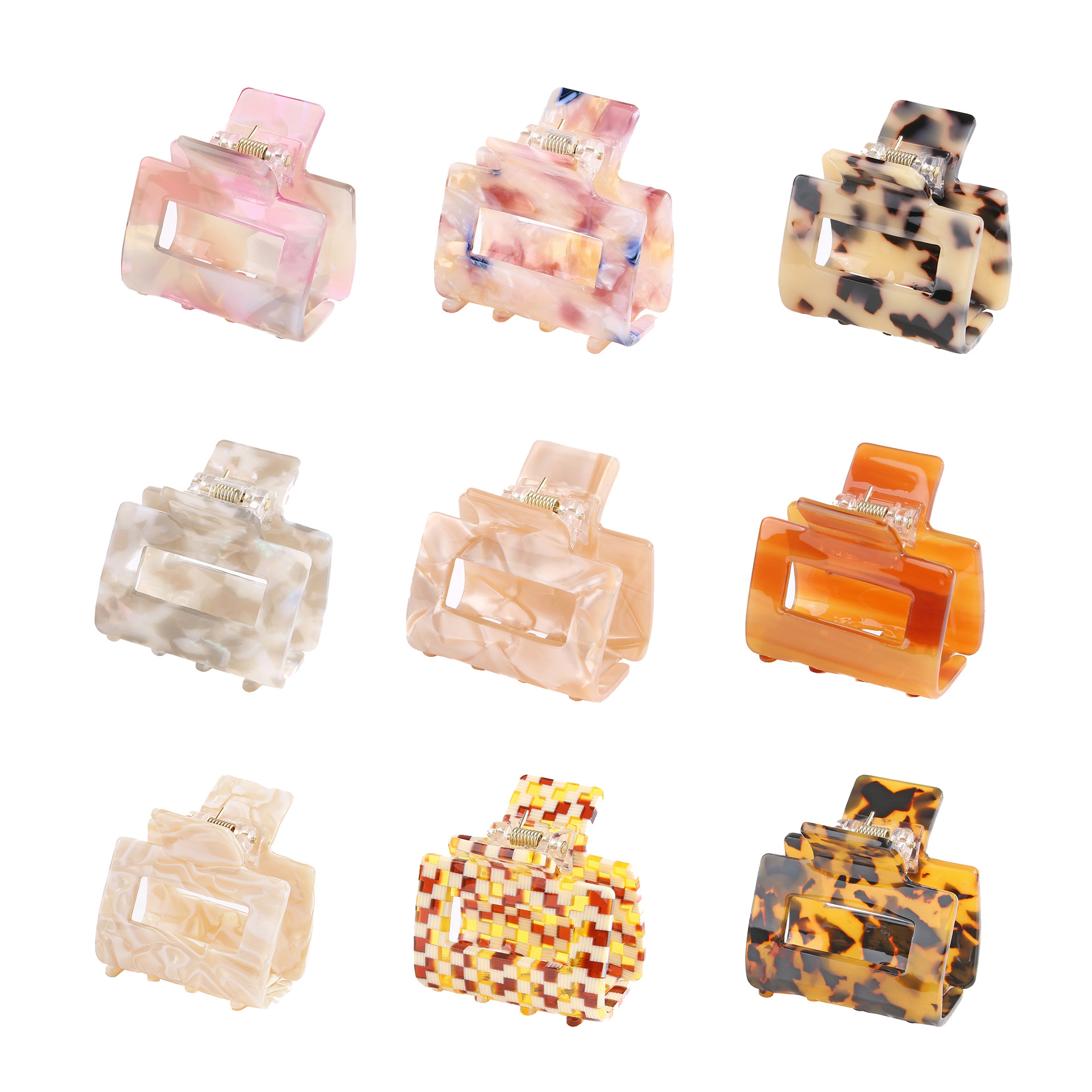 Acetate Grip Simple Hollow Geometric Large Grip Hair Clip display picture 4