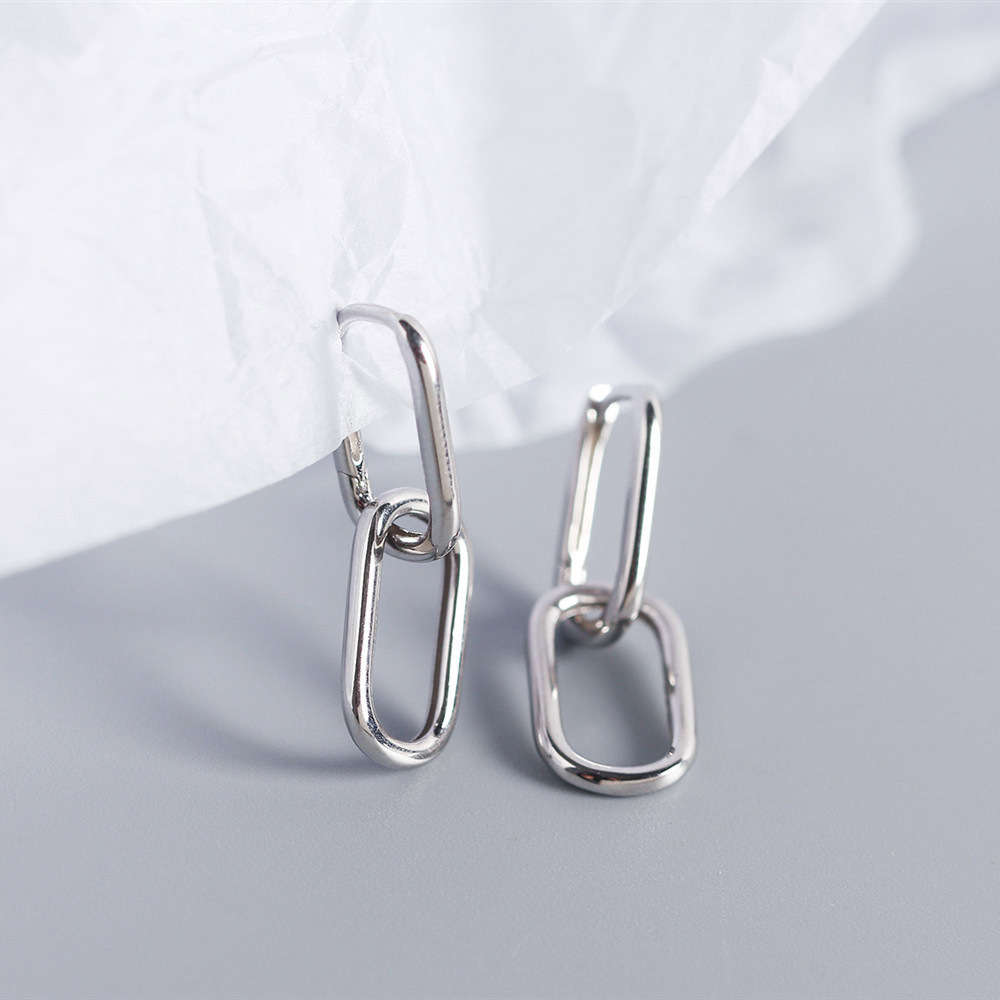 1 Pair Fashion Oval Sterling Silver Plating Drop Earrings display picture 4