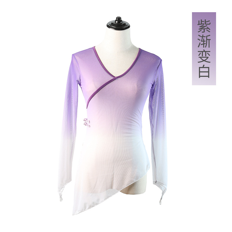 Chino clásico práctica ropa gasa Ropa Étnica danza cuerpo rima superior ballet danza maestra cuerpo Yoga malla verano