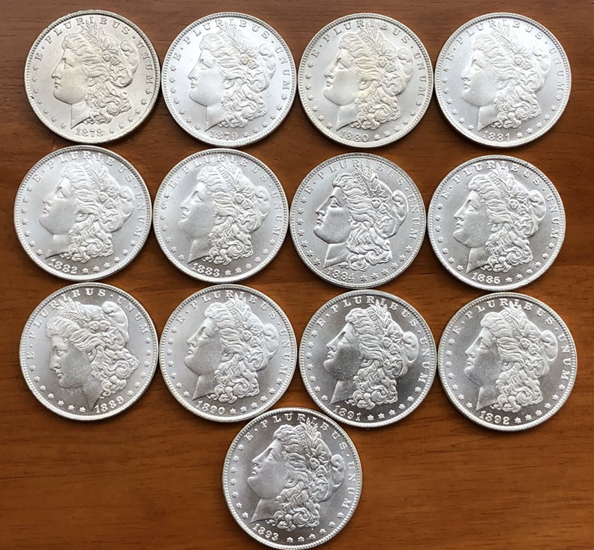 Оригинальный Light C Edition 13 разных лет Монеты Моргана США Иностранные памятные монеты Смешанная партия Может Blow Оптовая Продажа с фабрики