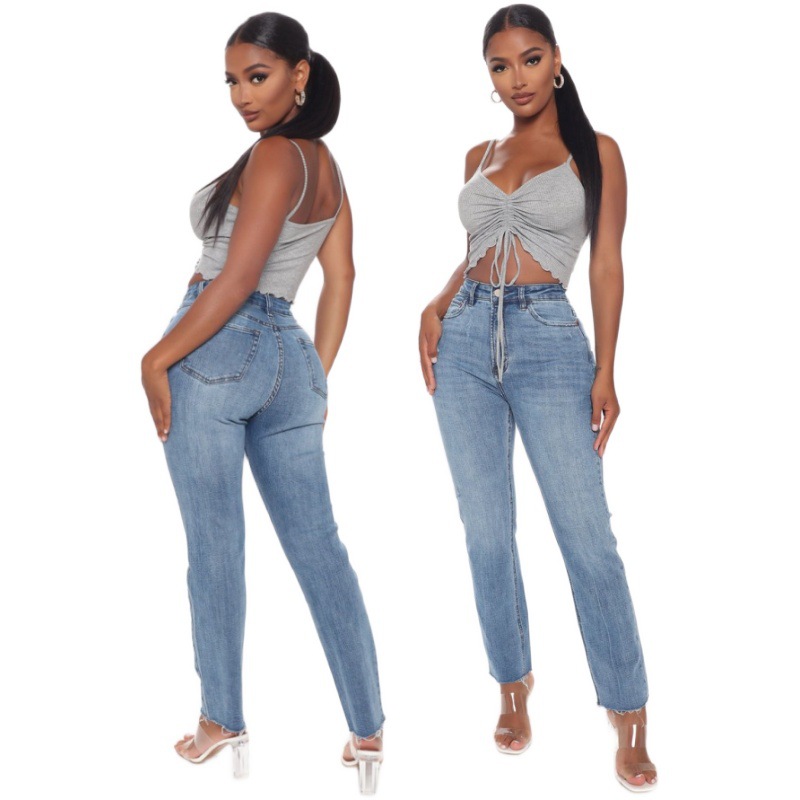 2020 europeo y americano eBay AliExpress deseo moda estiramiento Slim Jeans para mujeres
