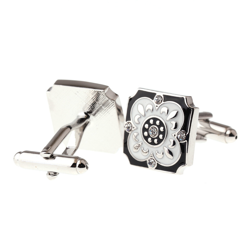 Vintage Square Crystal Cufflinks For Men Elegant Shirt Accessories_voghion.com
